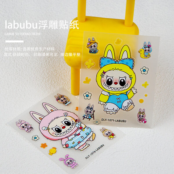 Wholesale Labubu creative stickers waterproof tear not bad hand account decoration DIY adhesive mobile phone stickers factory direct