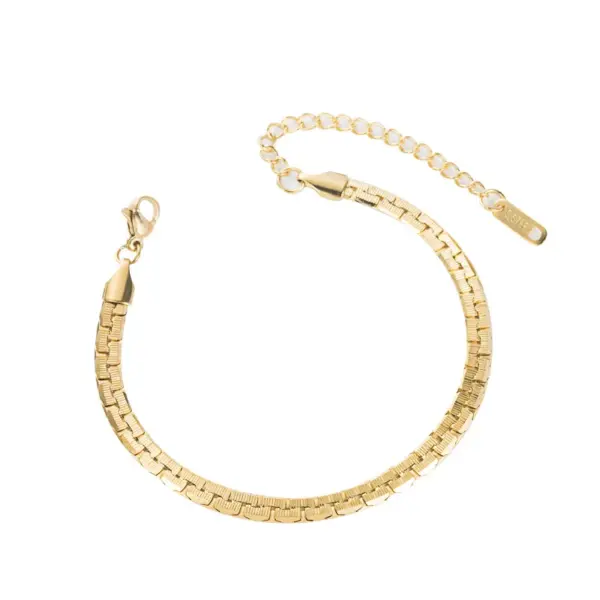 Fashion Geometric 304 Stainless Steel 18K Gold Plated No Inlaid Bracelets In Bulk