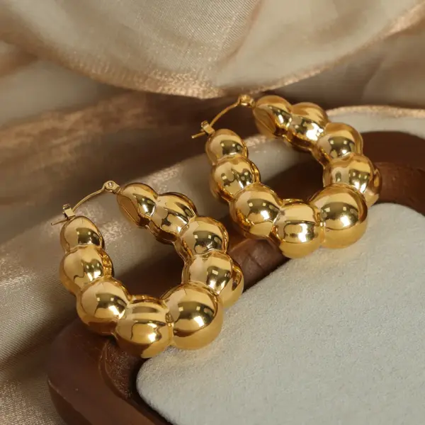 Wholesale 304 Stainless Steel Solid Color PVD Coated Stone-Free 18K Gold Plated Real Gold Plated 18K Gold Casual Simple Style Commute Waterproof Non Tarnish Patchwork Plating Gold Silver Earrings