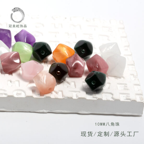 Wholesale 10mm Octagonal Beads Resin Loose Beads Crafts Accessories Bracelet Necklace Wholesale DIY Beads Hot Selling Real Shot Jewelry