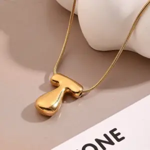 T Necklace (Gold) / Length: 450mm / 1 Strand/Package
