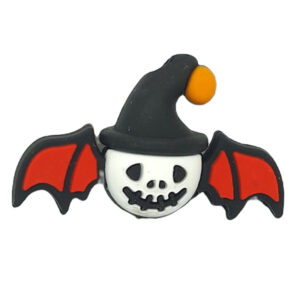 Halloween [witch bat] silicone beads [white face]