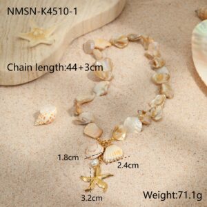 Nmsn-k4510-1 new white shell necklace / 18K