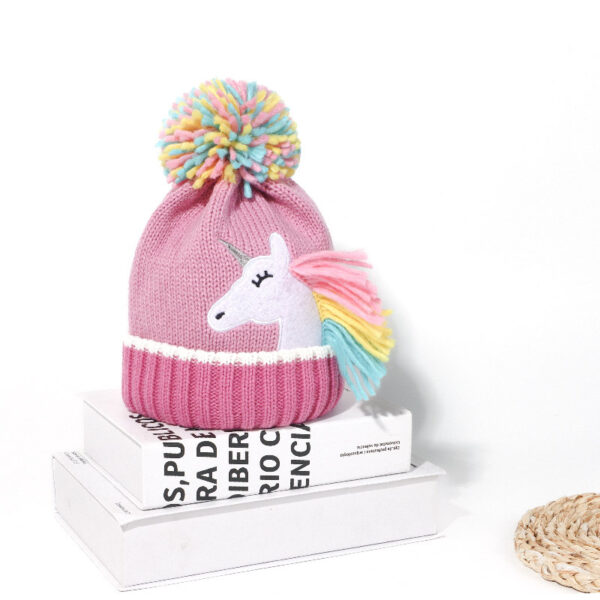 Wholesale Kidsren's Unicorn Knitted Hat Gloves 2-Piece Set Colorfulful Autumn