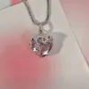 Lady Heart Shape Copper Artificial Gemstones Pendant Necklace In Bulk