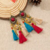 Wholesale Ethnic style retro long tassel earrings ear hook bohemian Yunnan travel photography performance decorations