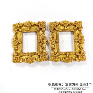 Resin photo frame: Retro Square Gold 2 / Angel Photo Frame Series Accessories