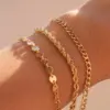 Wholesale PVD Coated Geometric 304 Stainless Steel Simple Style Waterproof Non Tarnish 304 Stainless Steel Bracelets