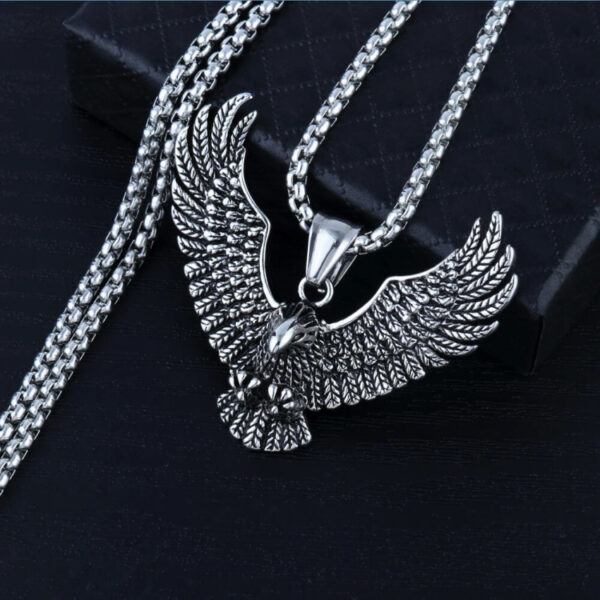 oly-df7d5c0383538559e6364d6bc3ac9919 Wholesale Factory Direct titanium steel eagle pendant punk necklace retro trendy men's stainless steel casting eagle pendant