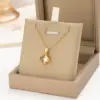 Wholesale 304 Stainless Steel Copper 18K Gold Plated K Gold Plated Inlay Heart Shape Wings Butterfly Zircon Pendant Necklace