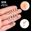 1 Piece Ear Cartilage Rings & Studs IG Style Vintage Style Leaves Heart Shape Bee Pure Titanium Plating Inlay Zircon
