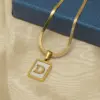 Wholesale PVD Coated 18K Gold Plated Letter Stainless Steel Casual French Style Waterproof Non Tarnish 304 Stainless Steel Pendant Necklace