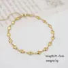 Wholesale Ferroalloy Heart Shape Vacuum Plating Real Gold Plated IG Style Casual Simple Style Waterproof Non Tarnish Handmade Gold Anklet
