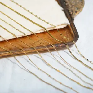 Wholesale PVD Coated 18K Gold Real Gold Plated Round 304 Stainless Steel Fashion Waterproof Non Tarnish 304 Stainless Steel Necklace