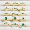Wholesale Brass 18K Gold Plated Plating Inlay Solid Color Zircon Open Rings