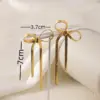Wholesale 304 Stainless Steel Bow Knot Electroplating Golden Plated Elegant Sweet Waterproof Non Tarnish Gold Silver Ear Studs