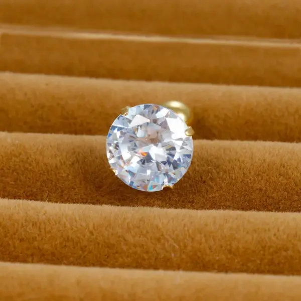 Wholesale 1 Piece Simple Style Round Plating Inlay Stainless Steel Zircon Cartilage Earrings