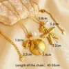 PVD Coated Real Gold Plated 18K Gold Starfish Shell 304 Stainless Steel Elegant Beach Waterproof Non Tarnish 201 Stainless Steel Pendant Necklace