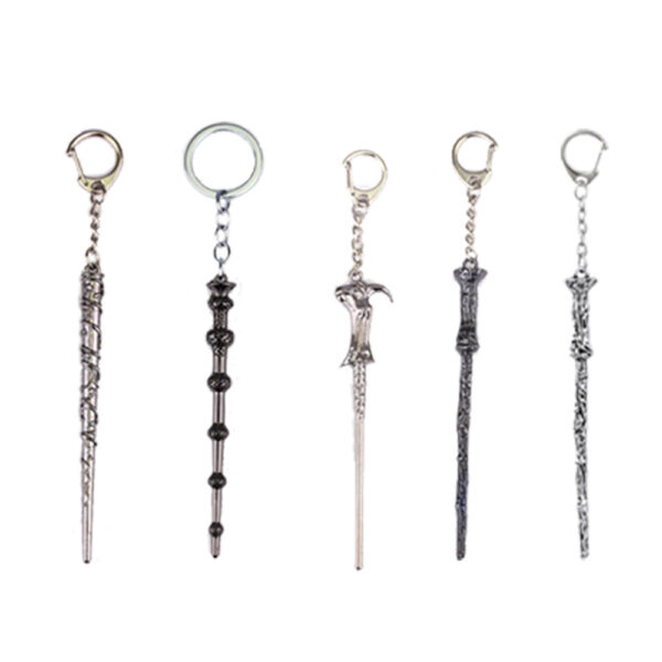 Wholesale European and American film and television game peripheral Harry Potter magic scepter hourglass keychain game jewelry crown pendant