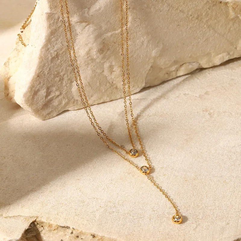 Wholesale Jewelry Simple Style Necklace Stainless Steel Titanium Steel PVD Coated Plating Pendant Necklace