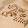 Wholesale PVD Coated Geometric Sector Heart Shape 304 Stainless Steel Vintage Style French Style Simple Style Waterproof Non Tarnish Drop Earrings