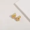 Wholesale 1 Pair Classic Style Geometric Asymmetrical Plating Inlay Copper Zircon 14k Gold Plated Ear Studs