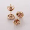Wholesale 1 Pair Simple Style Round Plating Inlay Copper Zircon Gold Plated Ear Studs