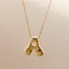 Wholesale Jewelry Beach Sweet Commute Letter 304 Stainless Steel 18K Gold Plated Chain Pendant Necklace