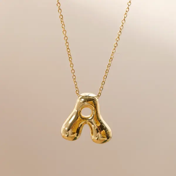 Wholesale Jewelry Beach Sweet Commute Letter 304 Stainless Steel 18K Gold Plated Chain Pendant Necklace