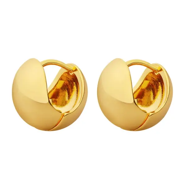 PVD Coated Real Gold Plated Solid Color Titanium Steel Simple Style Waterproof Non Tarnish Earrings