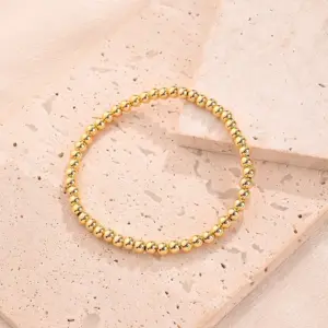 Wholesale Jewelry Casual Round Copper 18K Gold Plated Polishing Bracelets