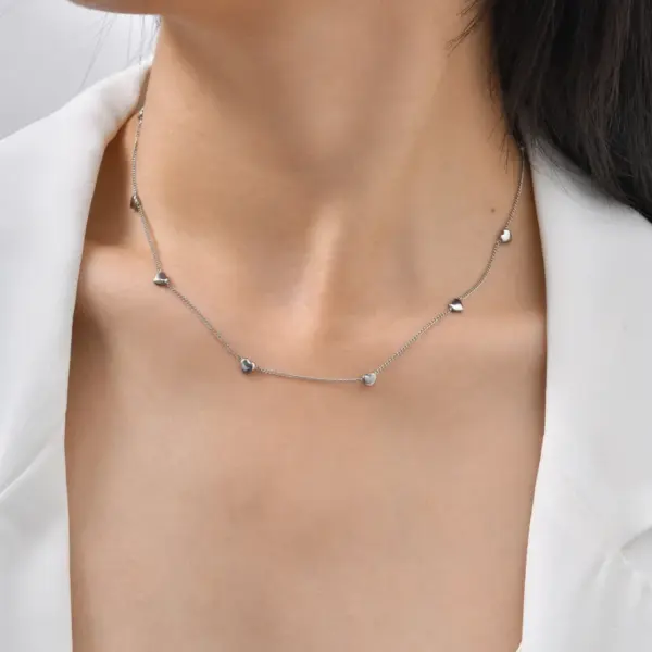 Wholesale PVD Coated Real Gold Plated Triangle Square Water Droplets 201 Stainless Steel Fairy Style Simple Style Waterproof Non Tarnish 201 Stainless Steel Necklace