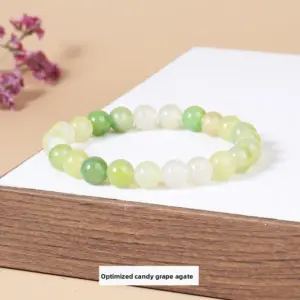 Optimized Candy Grape Agate Bracelet / Diameter 8.1-8.8mm (about 21-23 Pieces)