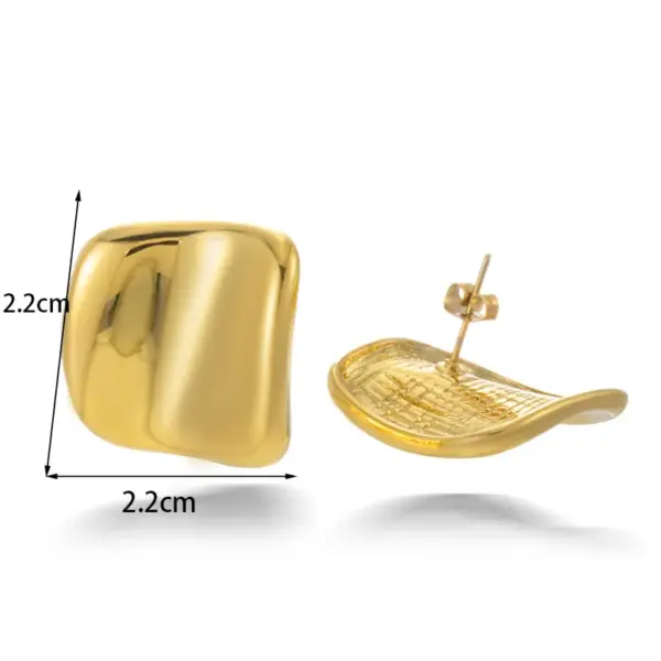PVD Coated Solid Color 304 Stainless Steel Simple Style Waterproof Non Tarnish Ear Studs