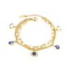 Wholesale Fashion Devil's Eye Hand Of Fatima Heart Shape Stainless Steel Bracelets