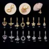 Wholesale Fashion Water Droplets Heart Shape Copper Plating Inlay Zircon Ear Studs 1 Piece