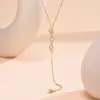 Wholesale Ion Plating (IP) Tassel Chain 201 Stainless Steel Elegant Streetwear Waterproof Non Tarnish 201 Stainless Steel Pendant Necklace