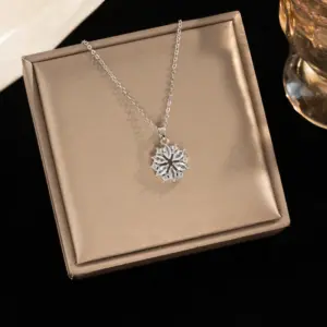 Silver, Snowflake Pendant with a Hint of Light / Blue