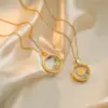 Wholesale PVD Coated Devil's Eye 304 Stainless Steel Simple Style Commute Waterproof Non Tarnish 304 Stainless Steel Pendant Necklace