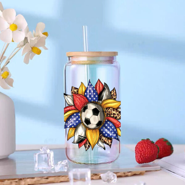 Wholesale UV Transfer Paste Glass Crystal Label 16oz Cup UV DTF Wraps 23cmX11cm