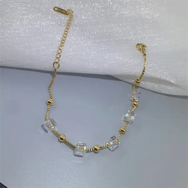 Wholesale PVD Coated Real Gold Plated Solid Color Stainless Steel Simple Style Waterproof Non Tarnish Bracelets