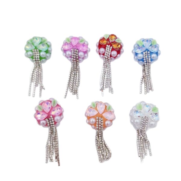 oly-dfda80582daa1c07be4d76ce694188a4 Wholesale Cross-Border Tassel Flower Soft Clay Nepalese Diamond Ball Straight Hole Beads DIY Beaded Mobile Phone Chain Keychain Bag Pendant