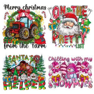 Wholesale Christmas logo clothing UV DTF Ready to Press Transfers Wraps
