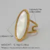 Wholesale PVD Coated Real Gold Plated 18K Gold Geometric 304 Stainless Steel Shell IG Style Casual Simple Style Waterproof Non Tarnish Open Rings