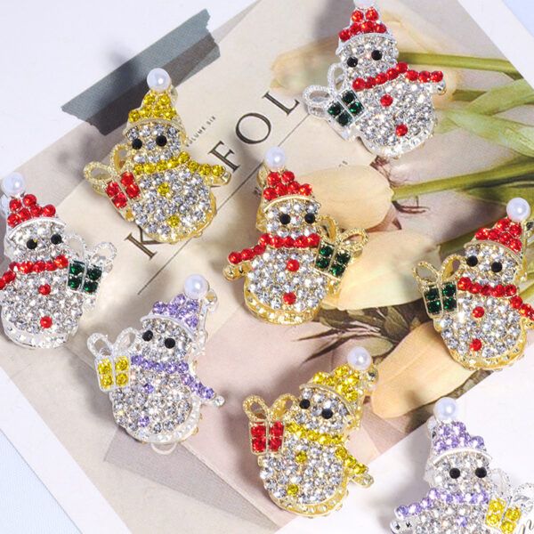 Wholesale Cute alloy snowman beads with straight holes for DIY Mobile Phone/KeyChain/Bag Chain Accessories