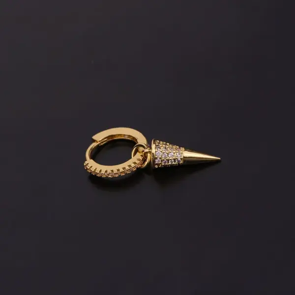 Geometric Inlaid Zircon Copper Copper Earrings