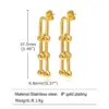 Wholesale PVD Coated Real Gold Plated 18K Gold U Shape 201 Stainless Steel Fashion Waterproof Non Tarnish Drop Earrings