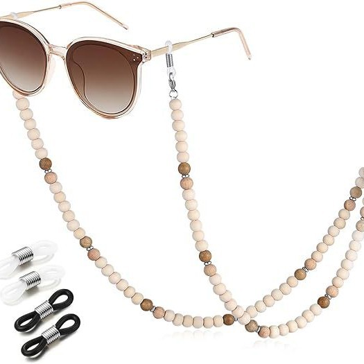 Wholesale Women's Cross-border Certificate Necklace Wooden Beads Jewelry Glasses Necklace