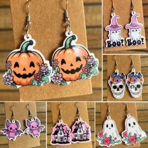 Wholesale Halloween Cute Pumpkin Ghost Acrylic Earrings