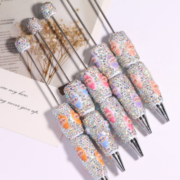 Wholesale New Cartoon Cute Rab Bubble Mart DIY Beaded Pen Ballpoint Pen Decorative Accessories